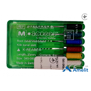 Інструмент ручний K-Reamers M-Access №45-80, 25 мм (Dentsply Maillefer), 6 шт./пак.